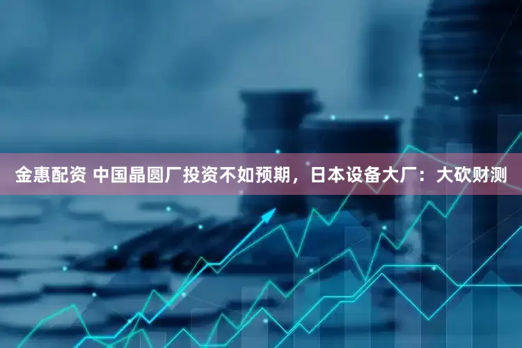金惠配资 中国晶圆厂投资不如预期，日本设备大厂：大砍财测